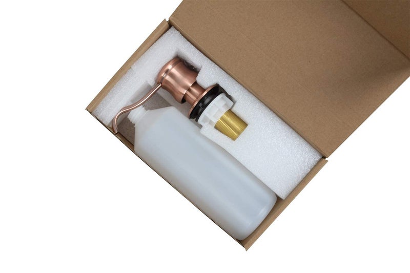 Akicon Soap Dispenser for Kitchen Sink, Brass Body Refill from Top, Built in Design with Large Liquid Soap 17 OZ Bottle, Kitchen Countertop Soap Dispenser - Image 4